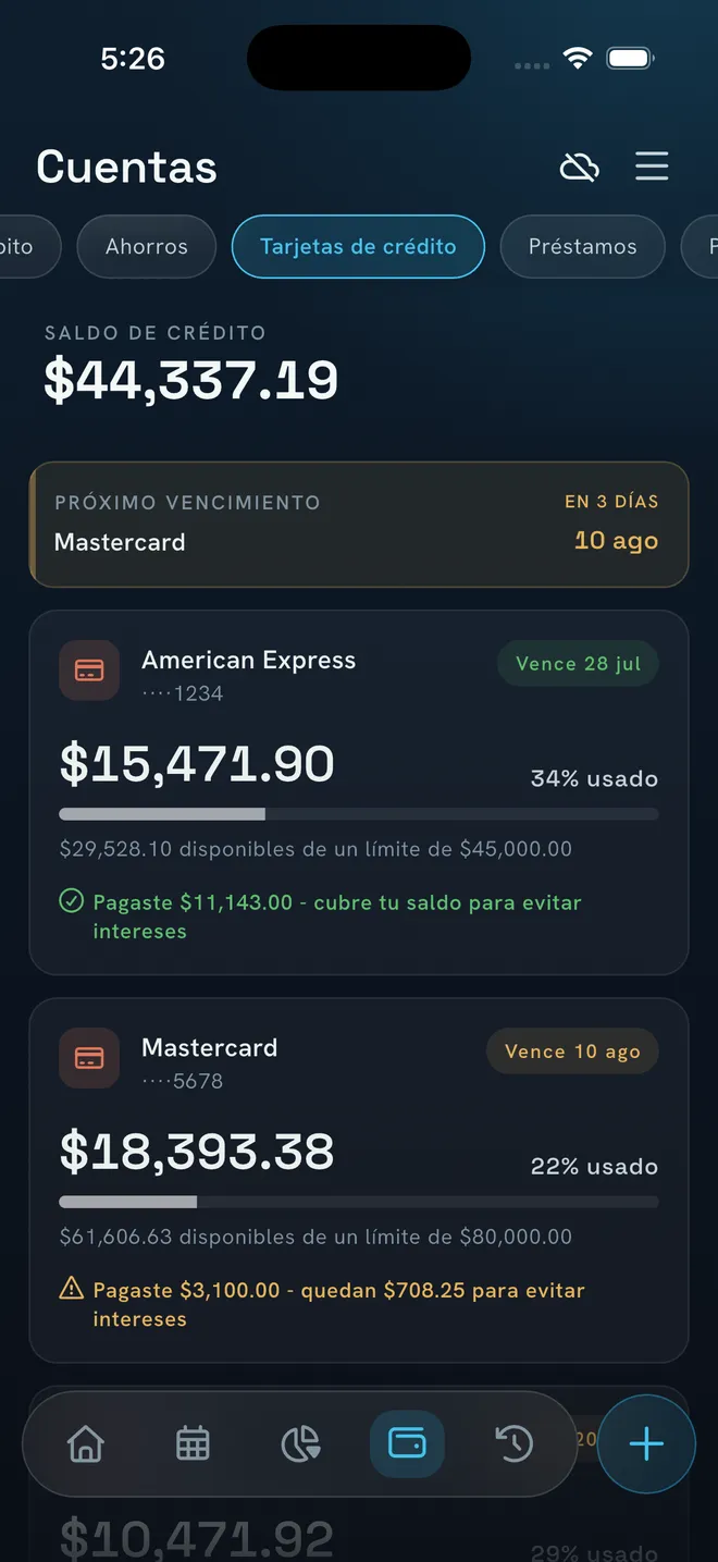 Tarjetas de crédito en NEKO con el pago que cubre el saldo para no generar intereses